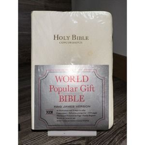 Holy Bible Concordance‎ Vintage Kings James Version White Leather New In Package